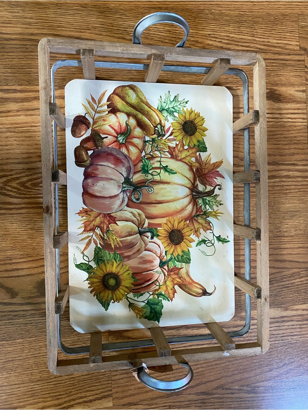 Fall Pumpkin & Sunflower Decorative Tray